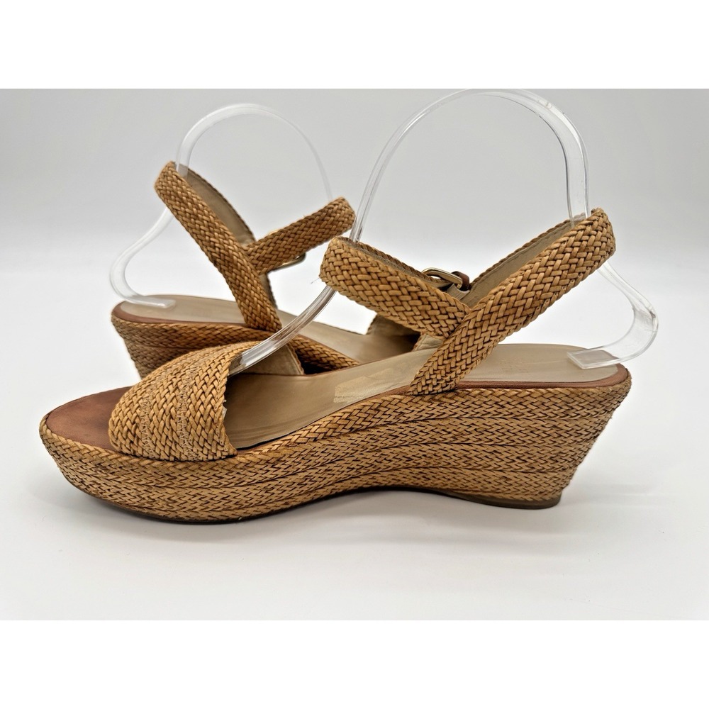 Stuart Weitzman Womens 10 M Barbados Rattan Raffia Strappy Sandal Quiet Luxury - Picture 7 of 15